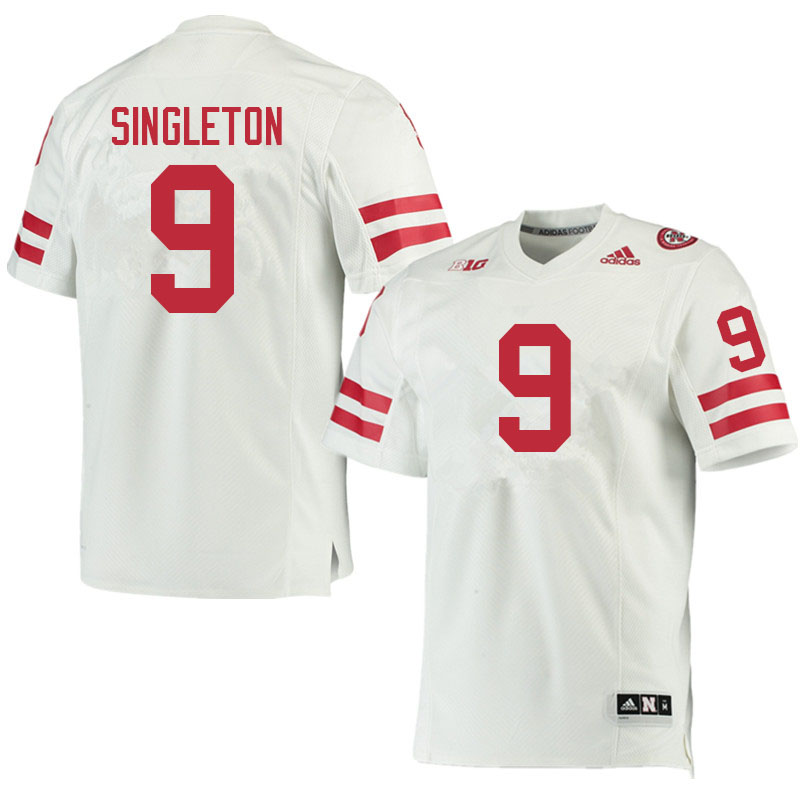 Men #9 DeShon Singleton Nebraska Cornhuskers College Football Jerseys Sale-White